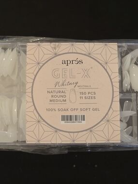 GEL-X Round Medium Short, Almond Soft Gel Nail Tips - White, Pink, Beige